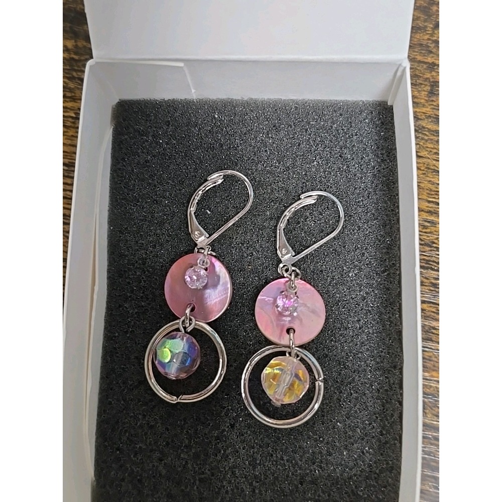 Cookie‎ Lee Pink Charm Rhinestone Earrings - Picture 2 of 3